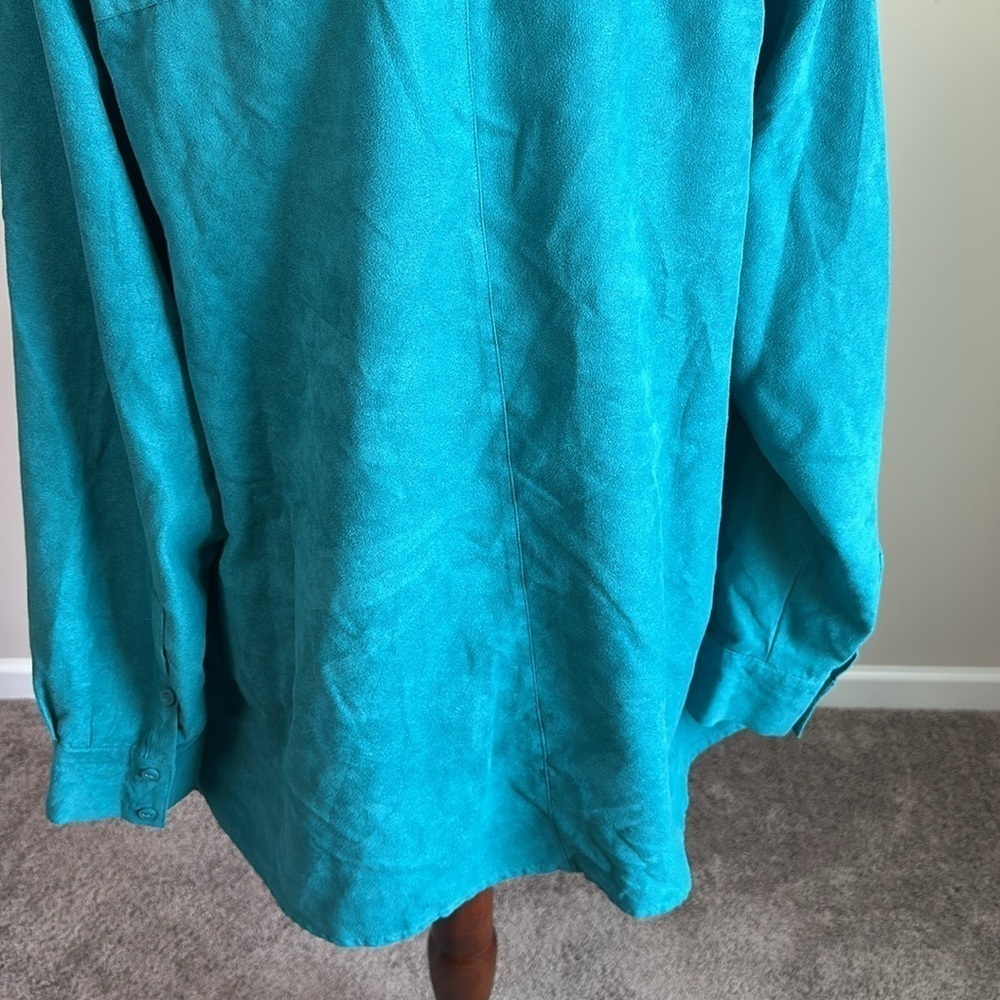 Catherines Long Sleeve Button Down Suede Like Shirt Size 1X (18/20W) in GUC - Picture 13 of 17